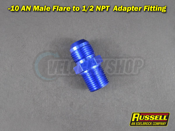 Russell -10 AN to 1/2 NPT Adapter Fitting (Blue)