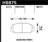 Hawk HPS 5.0 Front Brake Pads ( does not fit civic Type R) | HB875B.666