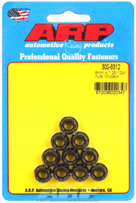 ARP M8 x 1.25 12pt Nut Kit (10/pkg)