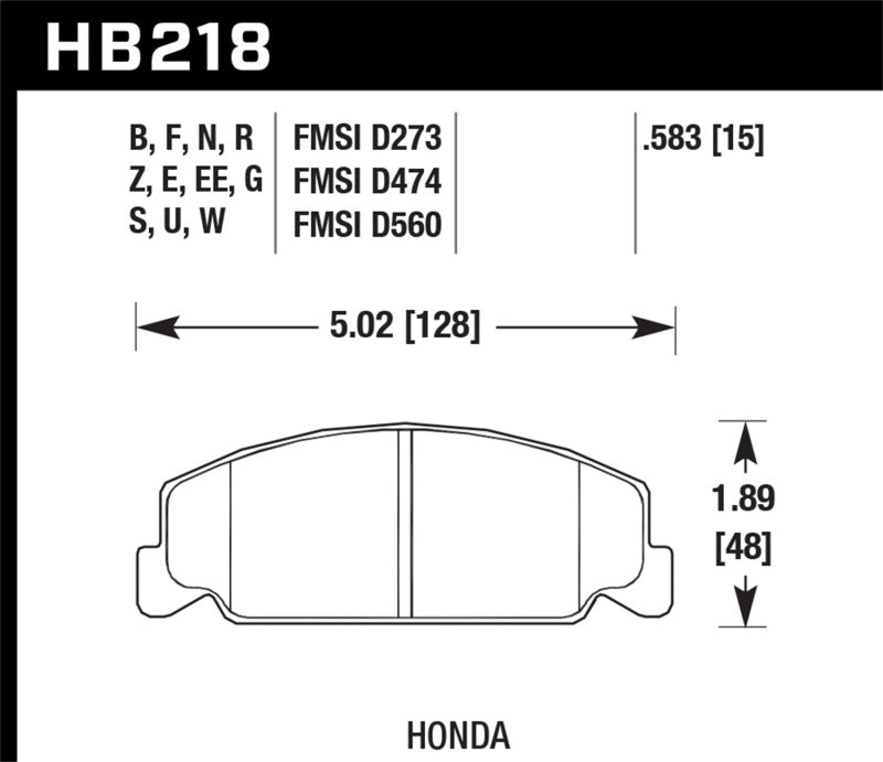 Hawk HP Plus Street Front Brake Pads | HB218N.583