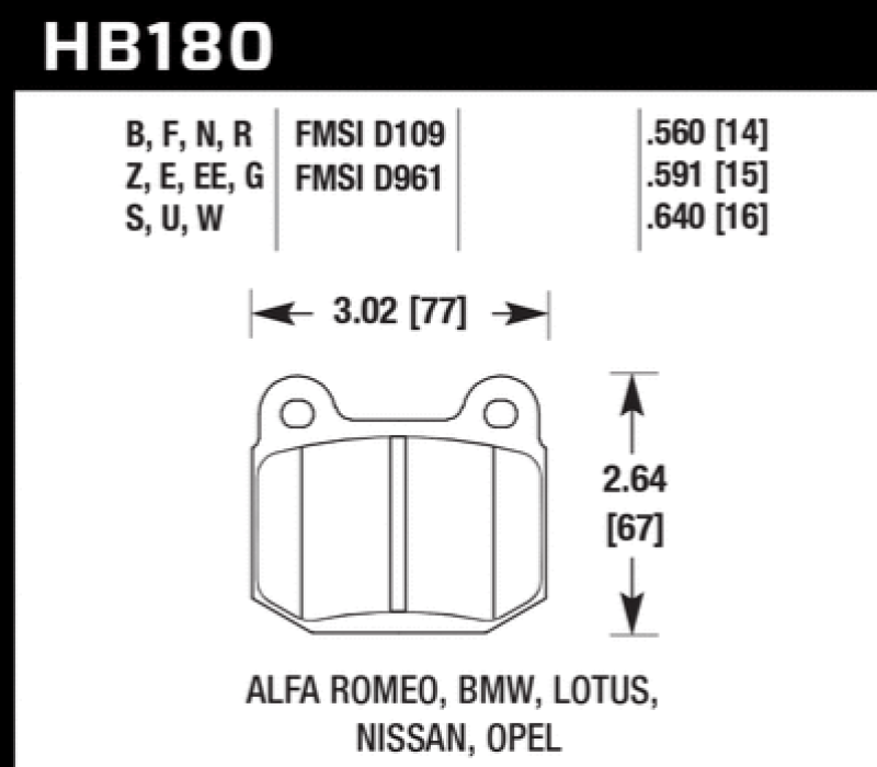 Hawk HPS 5.0 Front Brake Pads | HB180B.560