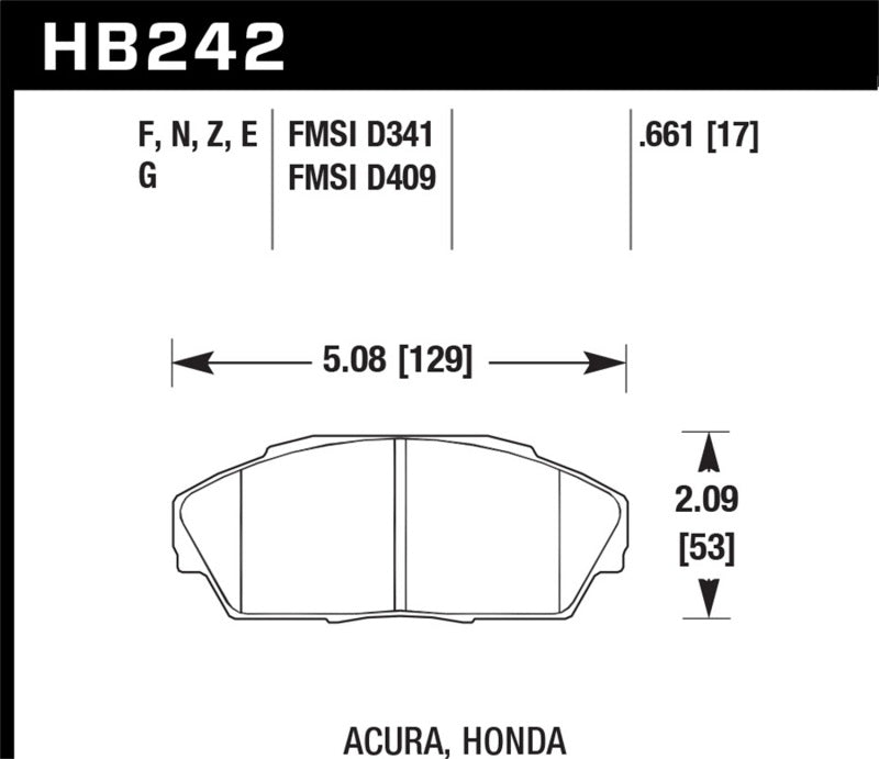 Hawk DTC-60 Race Front Brake Pads | HB242G.661