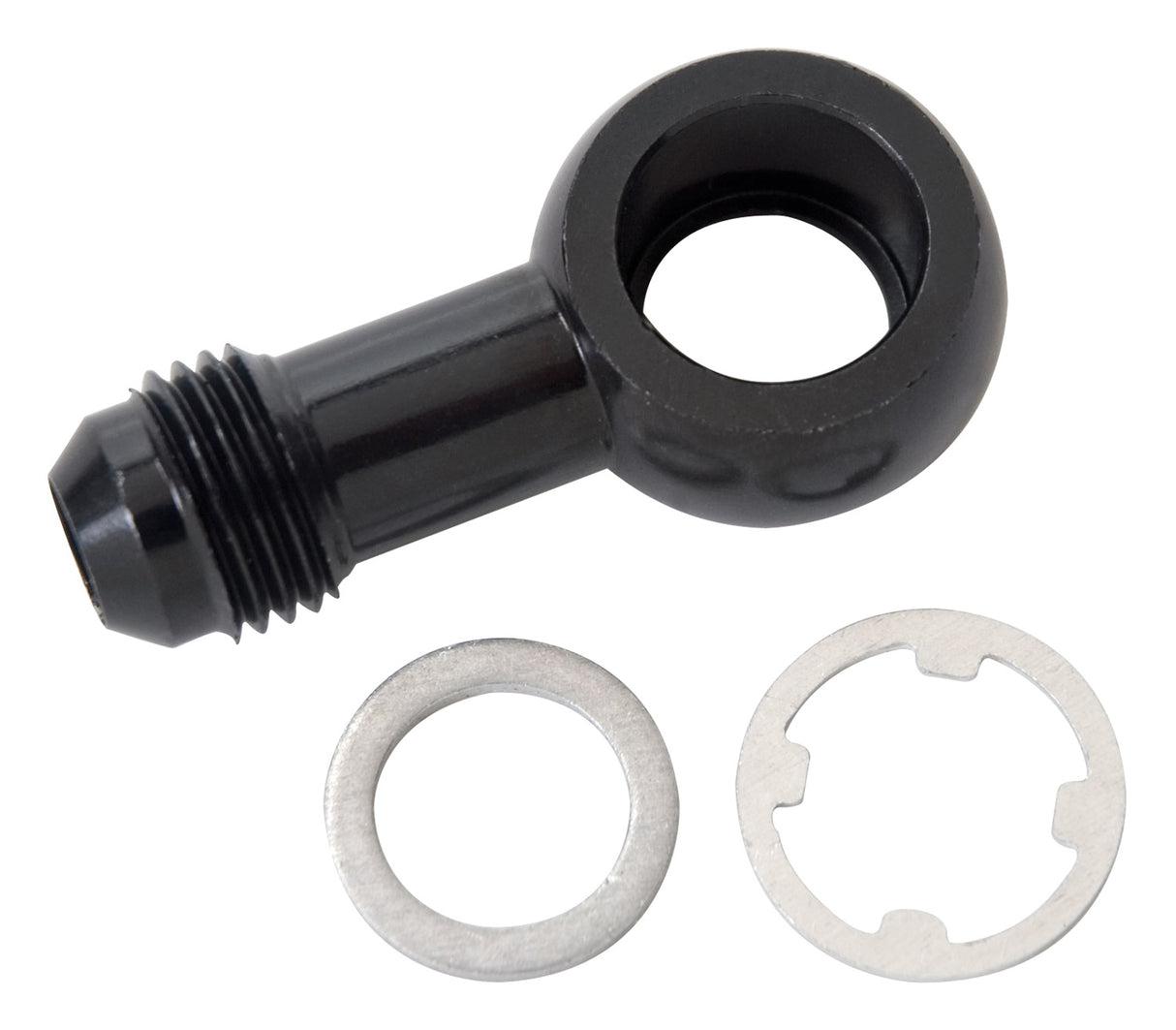 640913 | HONDA FUEL BANJO W/-6 AN MALE W/O FUEL PRESSURE DAMPER HONDA CIVIC BLK ANODIZE