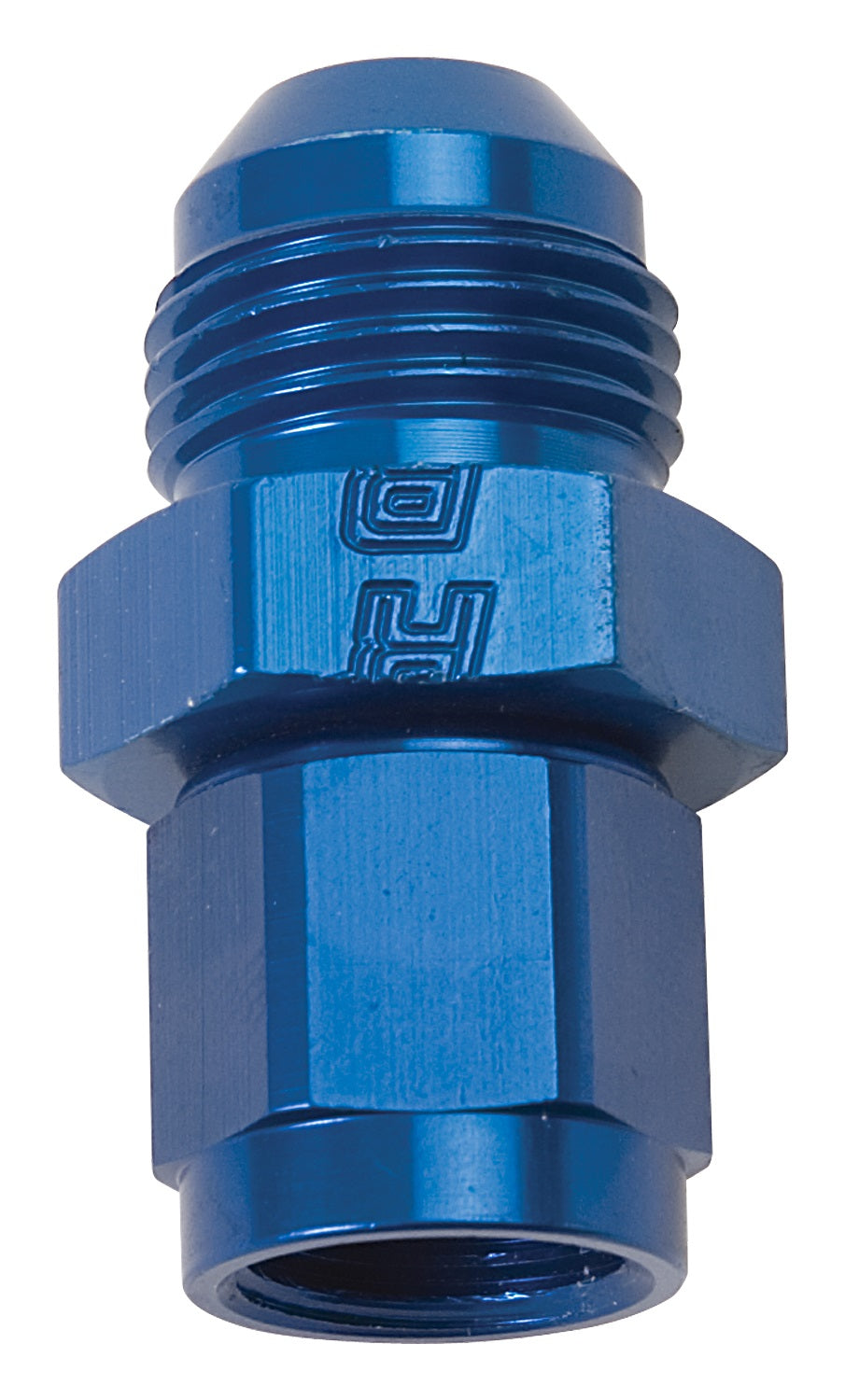 659950 | FITTING FLARE EXPANDER #4 AN FEMALE TO #6 AN MALE BLUE ANODIZED FINISH