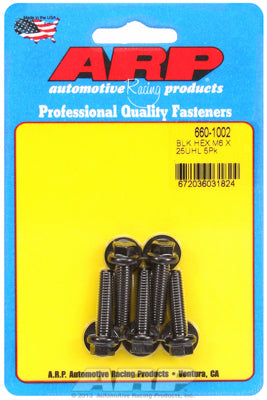 ARP M6 x 1.0 x 25 Black Oxide Hex Bolts (5/pkg)