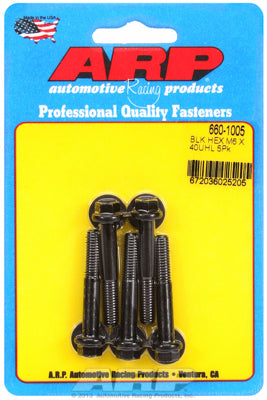 ARP M6 x 1.00 x 40 Black Oxide Hex Bolts (5/pkg)