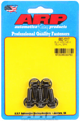 ARP M6 x 1.0 x 16 Black Oxide Hex Bolts (5/pkg)