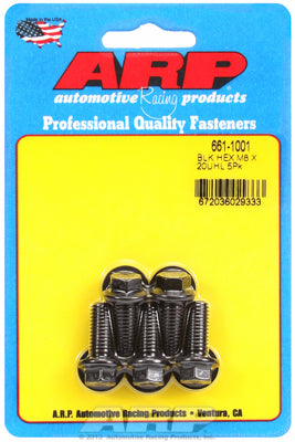 ARP M8 x 1.25 x 20 Black Oxide Hex Bolts (5/pkg)