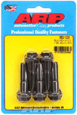 ARP M10 x 1.25 x 40 Hex Black Oxide Bolts (5/pkg)