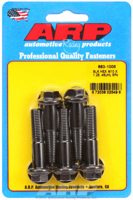 ARP M10 x 1.25 x 45 Hex Black Oxide Bolts (5/pkg)