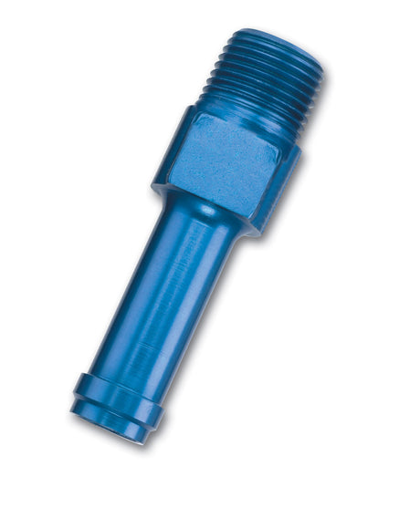 663010 | ADAPTER FITTING 1/4" NPT MALE TO 3/8" OD MALE TUBE STRAIGHT BLUE ANODIZED
