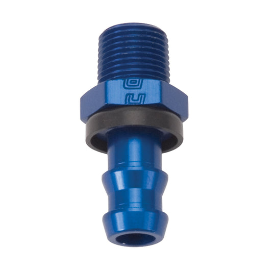 670220 | ADAPTER FITTING #6 TWIST LOK BARB TO 3/8" NPT MALE STRAIGHT BLUE ANODIZED