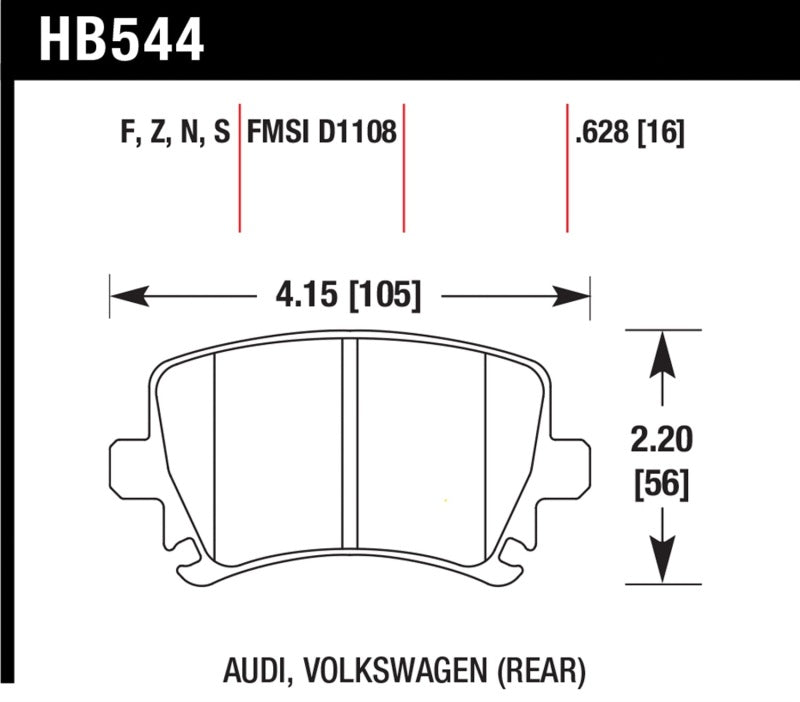 Hawk HPS 5.0 Rear Brake Pads | HB544B.628