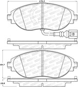 StopTech 14-18 Audi S3 Street Performance Front Brake Pads