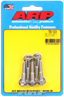 ARP M6 x 1.0 x 30 Stainless Steel Hex Bolt Kit (PKG/5)