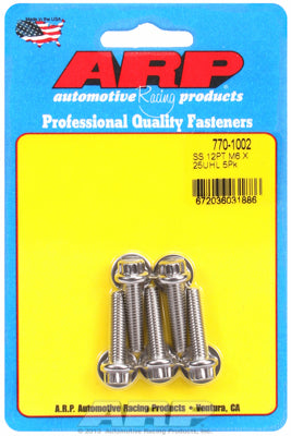 ARP M6 x 1.0  x 25 12pt SS Bolts (5/pkg)