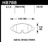 Hawk 15-17 VW Golf / Audi A3/A3 Quattro Front High Performance Brake Pads | HB788B.745