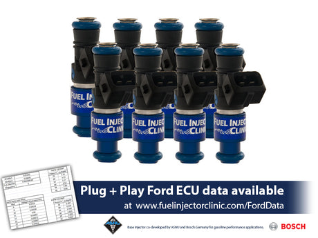 IS404-1650H | Fuel Injector Clinic Injector Set (High-Z) 1650cc (160 lbs/hr at 43.5 PSI fuel pressure) for Ford Shelby GT500 (2007-2014) / Ford GT40 (2005-2006)(High-Z)