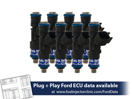 IS404-0650H | Fuel Injector Clinic Injector Set (High-Z) 650cc (62 lbs/hr at 43.5 PSI fuel pressure) for Ford Shelby GT500 (2007-2014) / Ford GT40 (2005-2006)(High-Z)