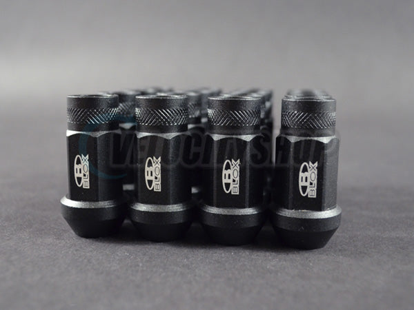 Blox Street Series Forged Lug Nuts Flat Black 12 x 1.25mm Thread Pitch Open End
