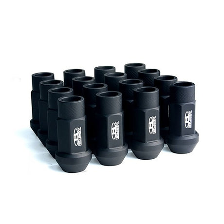 Blox OPEN ENDED LUG NUTS FORGED AL7075 12X1.25 Forged AL7075 Lug Nut Set, 12 x 1.25mm - Set of 20 Flat Black