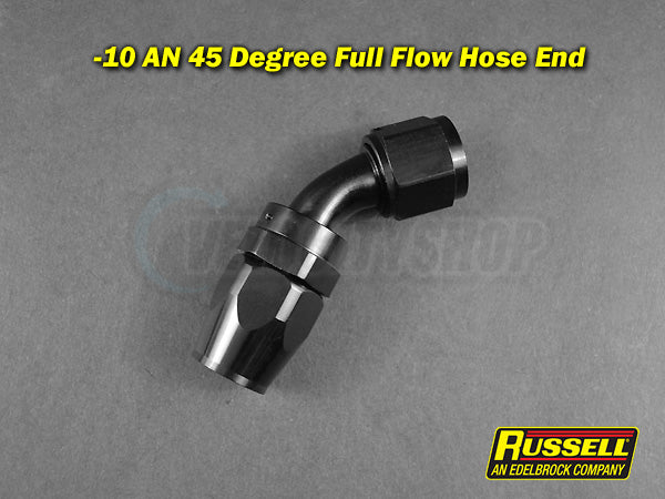 Russell -10 AN 45 Degree Black Hose End Fitting