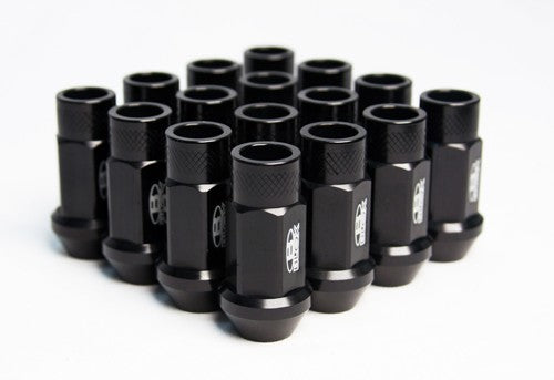 Blox OPEN ENDED LUG NUTS FORGED AL7075 12X1.25 Street Series Forged Lug Nuts, 12 x 1.25mm - Set of 16 Black