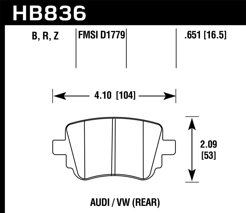 Hawk Performance Ceramic Street Rear Brake Pads | HB836Z.651