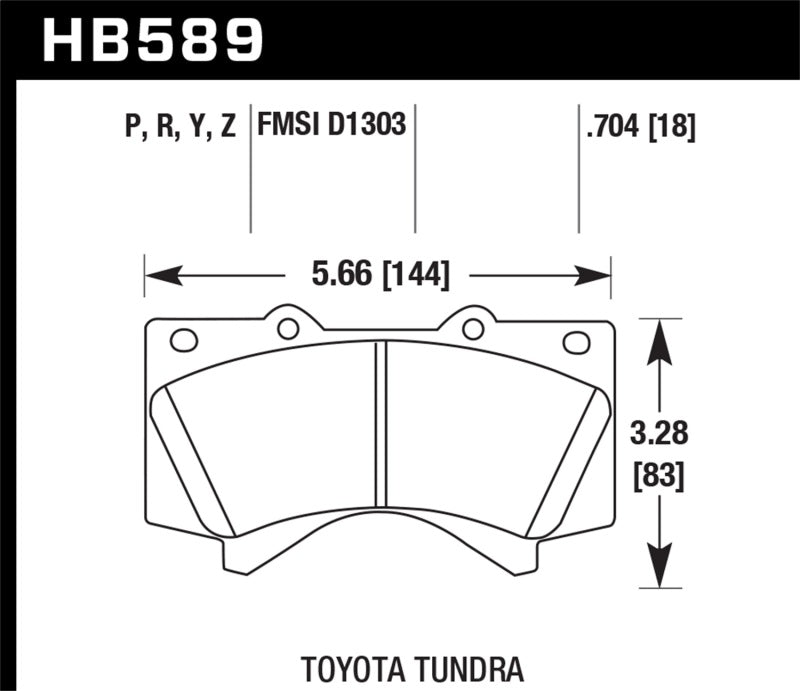 Hawk 08-10 Toyota Land Cruiser / 07-10 Tundra Super Duty Street Front Brake Pads | HB589P.704