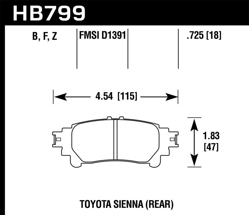 Hawk Performance Ceramic Street Rear Brake Pads | HB799Z.597