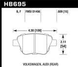 Hawk HPS Street Rear Brake Pads HB695F.609 | HB695F.609