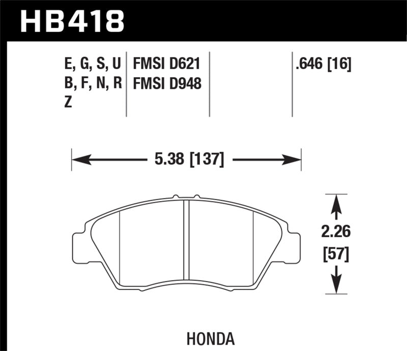 Hawk HPS 5.0 Front Brake Pads | HB418B.646