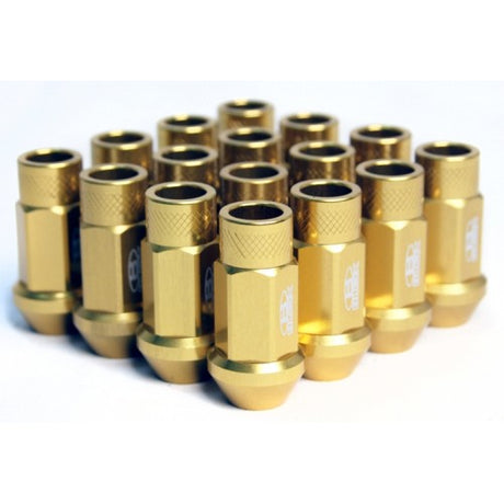 Blox OPEN ENDED LUG NUTS FORGED AL7075 12X1.25 Street Series Forged Lug Nuts, 12 x 1.25mm - Set of 16 Gold