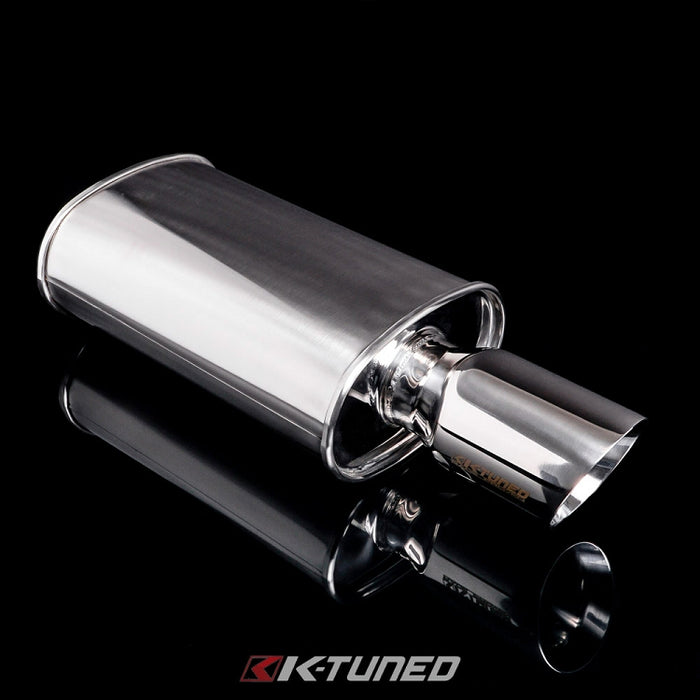 K-Tuned 2.5 Inch Universal Muffler - Brushed Finish - Long 22 Inch Length