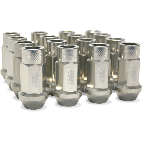 Blox OPEN ENDED LUG NUTS FORGED AL7075 12X1.25 Street Series Forged Lug Nuts, 12x1.25mm - Set of 16 Silver