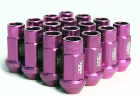 Blox OPEN ENDED LUG NUTS FORGED AL7075 12X1.25 Forged AL7075 Lug Nut Set, 12 x 1.25mm - Set of 20 Purple