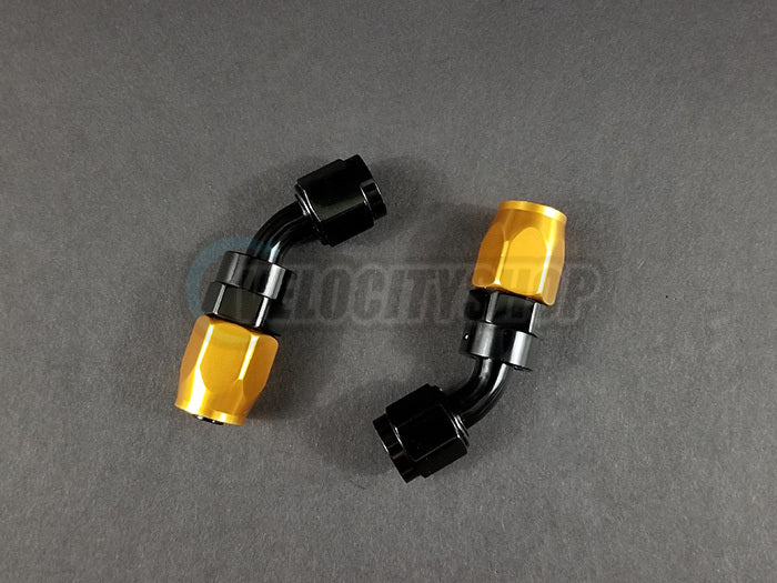 Russell -6 AN 45deg Hose End Fittings with Orange Socket 2 pcs