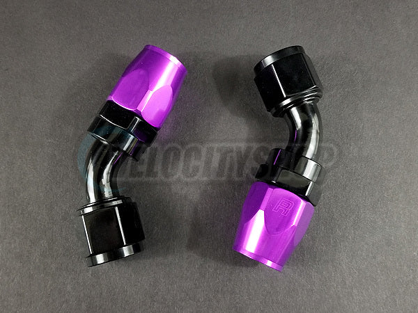 Russell -10 AN 45 Degree Hose End Fittings With Purple Socket 2 Pcs