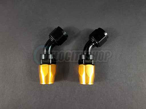 Russell -10 AN 45deg Hose End Fittings with Orange Socket 2 pcs