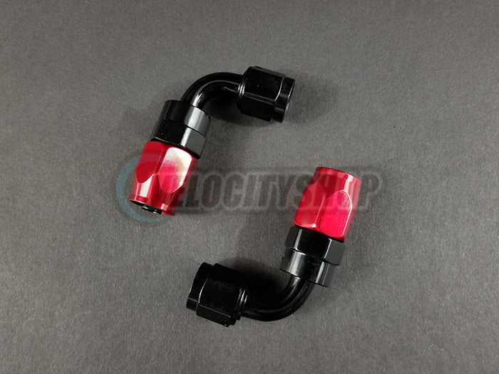 Russell -6 AN 90 Degree Hose End Fittings With Red Socket 2 Pcs