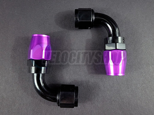 Russell -10 AN 90 Degree Hose End Fittings with Purple Socket 2 pcs