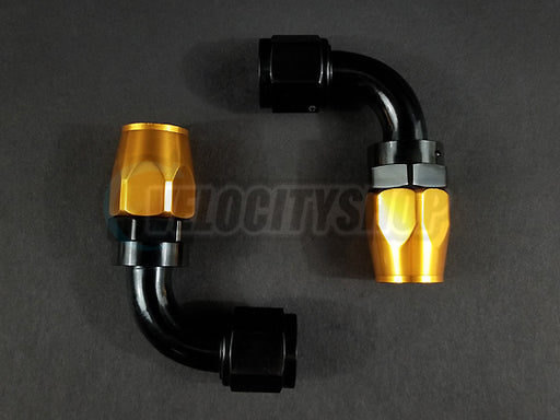 Russell -10 AN 90 Degree Hose End Fittings with Orange Socket 2 pcs