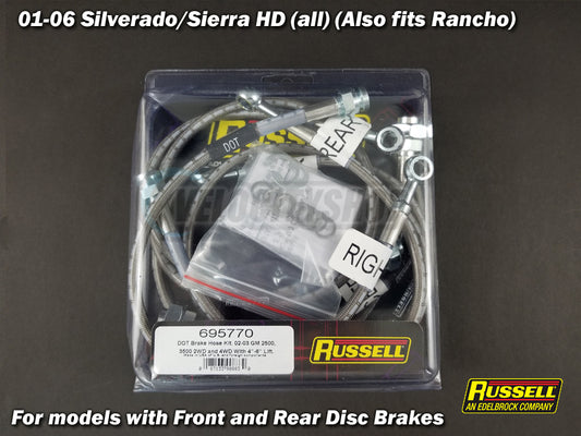 Russell Stainless Brake Lines for 01-06	Silverado/Sierra HD (all) (Also fits Rancho)